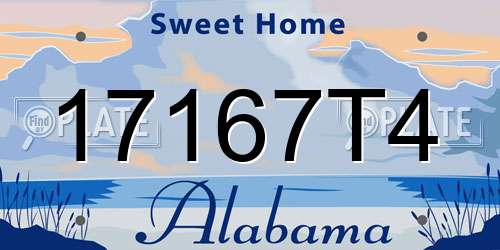 17167T4 Alabama License Plate