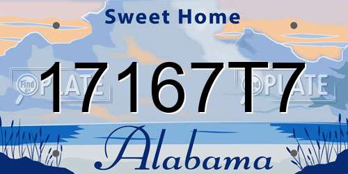 17167T7 Alabama License Plate