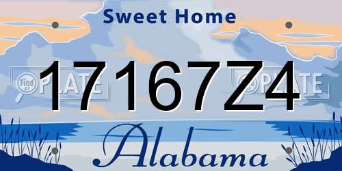 17167Z4 Alabama License Plate