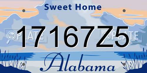 17167Z5 Alabama License Plate