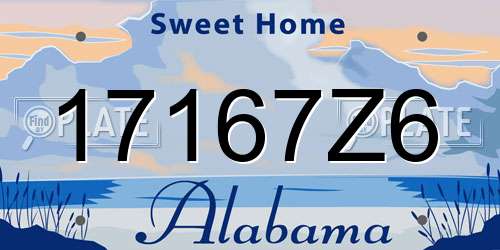 17167Z6 Alabama License Plate