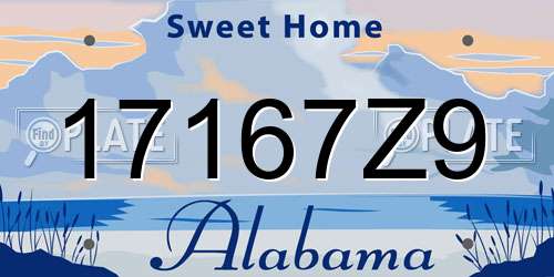 17167Z9 Alabama License Plate