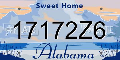 17172Z6 Alabama License Plate