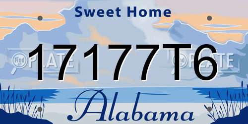 17177T6 Alabama License Plate