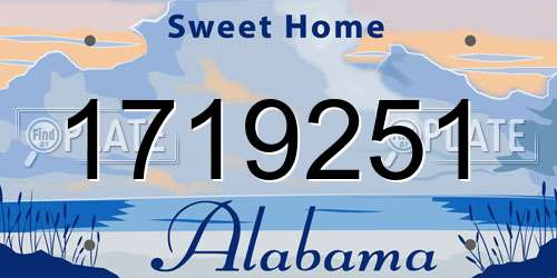 1719251 Alabama License Plate