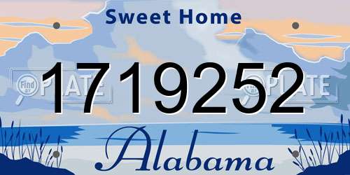1719252 Alabama License Plate