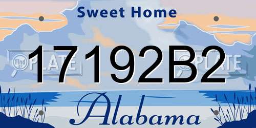 17192B2 Alabama License Plate