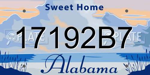 17192B7 Alabama License Plate
