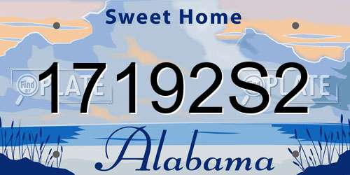 17192S2 Alabama License Plate