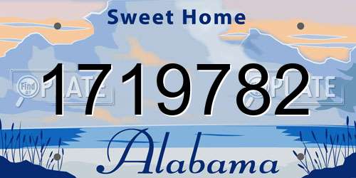 1719782 Alabama License Plate