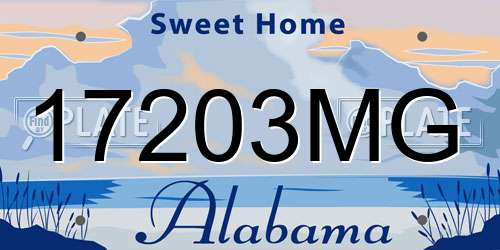17203MG Alabama License Plate