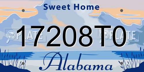 17208T0 Alabama License Plate