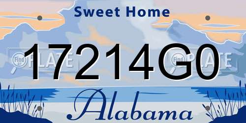 17214G0 Alabama License Plate