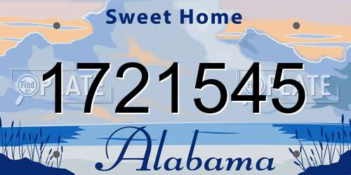 1721545 Alabama License Plate