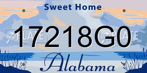 17218G0 Alabama License Plate