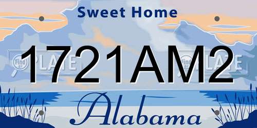 1721AM2 Alabama License Plate