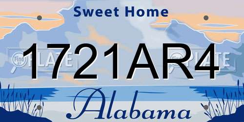 1721AR4 Alabama License Plate