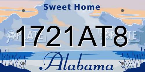 1721AT8 Alabama License Plate