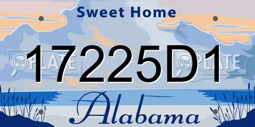 17225D1 Alabama License Plate
