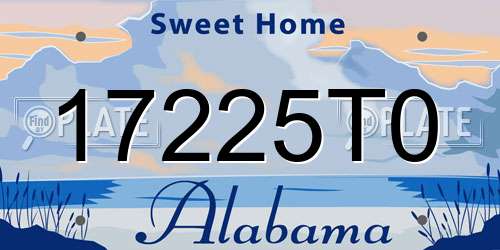 17225T0 Alabama License Plate