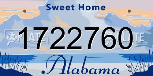 1722760 Alabama License Plate