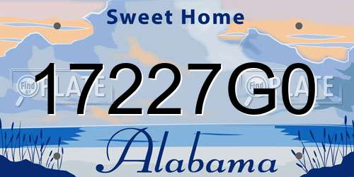 17227G0 Alabama License Plate