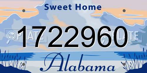 1722960 Alabama License Plate