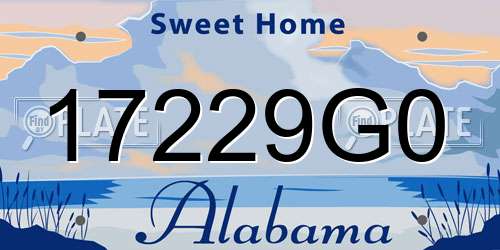 17229G0 Alabama License Plate
