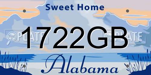 1722GB Alabama License Plate