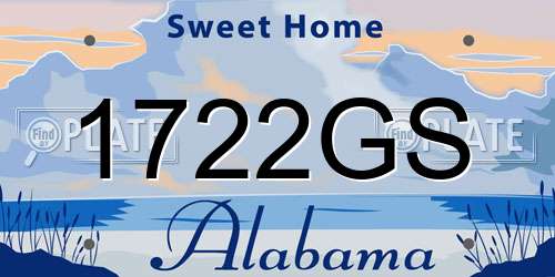 1722GS Alabama License Plate