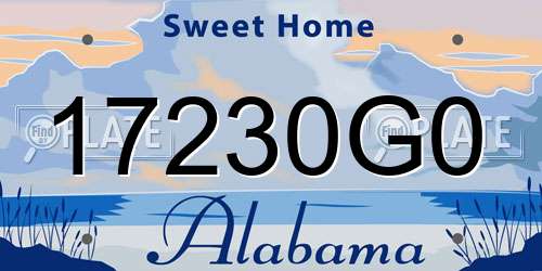 17230G0 Alabama License Plate