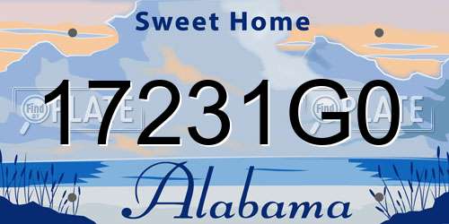 17231G0 Alabama License Plate