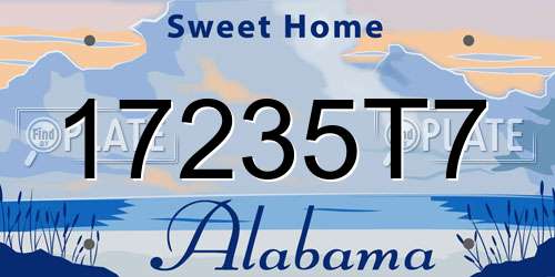 17235T7 Alabama License Plate