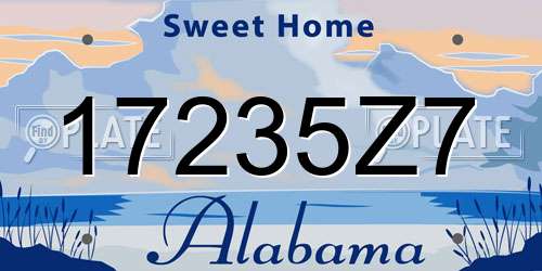 17235Z7 Alabama License Plate