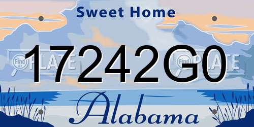 17242G0 Alabama License Plate