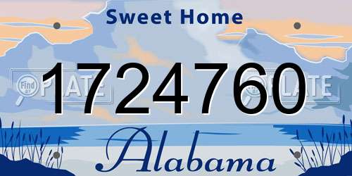 1724760 Alabama License Plate