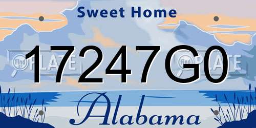17247G0 Alabama License Plate