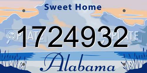 1724932 Alabama License Plate