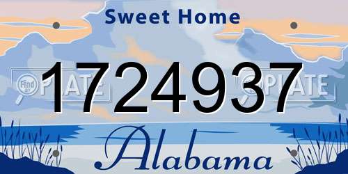 1724937 Alabama License Plate