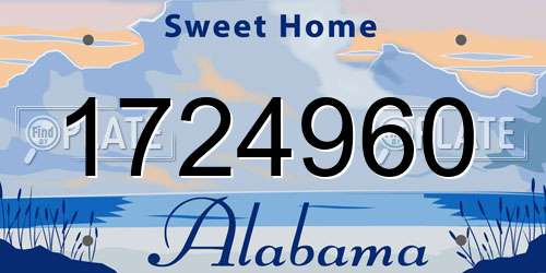 1724960 Alabama License Plate