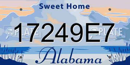 17249E7 Alabama License Plate