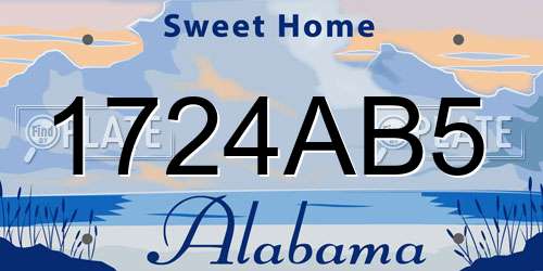 1724AB5 Alabama License Plate