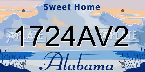 1724AV2 Alabama License Plate