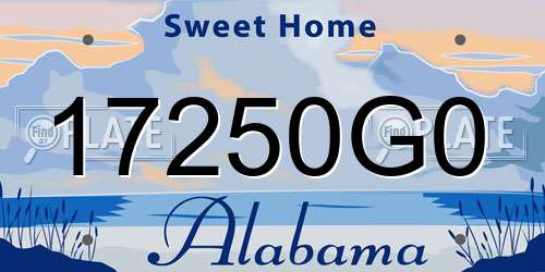 17250G0 Alabama License Plate