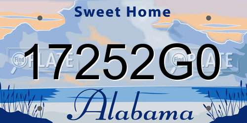 17252G0 Alabama License Plate