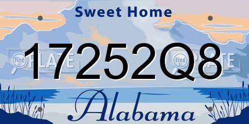17252Q8 Alabama License Plate