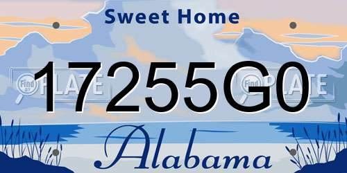 17255G0 Alabama License Plate