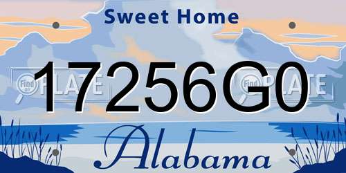 17256G0 Alabama License Plate