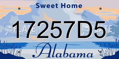 17257D5 Alabama License Plate