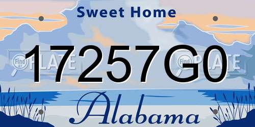 17257G0 Alabama License Plate